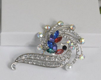 Broche de cristal de pedrería - broche de boda - broche nupcial accesorios de pastel de boda - broche de embrague - pasador de broche de sombrero, pasador de vestido de noche