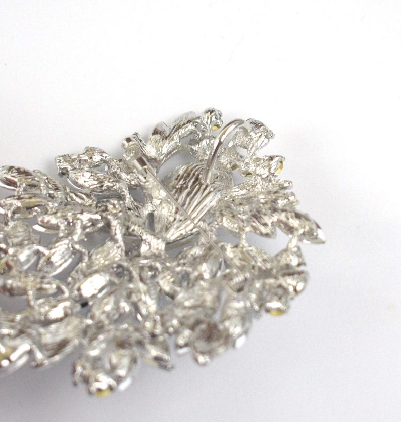 Extra Large Sparkly crystal rhinestone brooch pin - crystal wedding cake broach pin - rhinestone brooch bouquet crystal - bridal brooch pin image 4