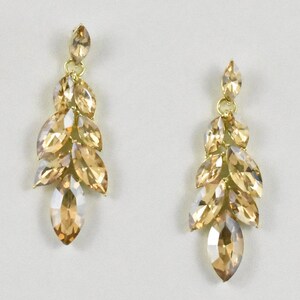 Gold Crystal Chandelier earrings, Wide Chunky earrings, Dressy Earrings, Special Occasion Earrings, Prom Earrings, Bridal Earrings, Gift