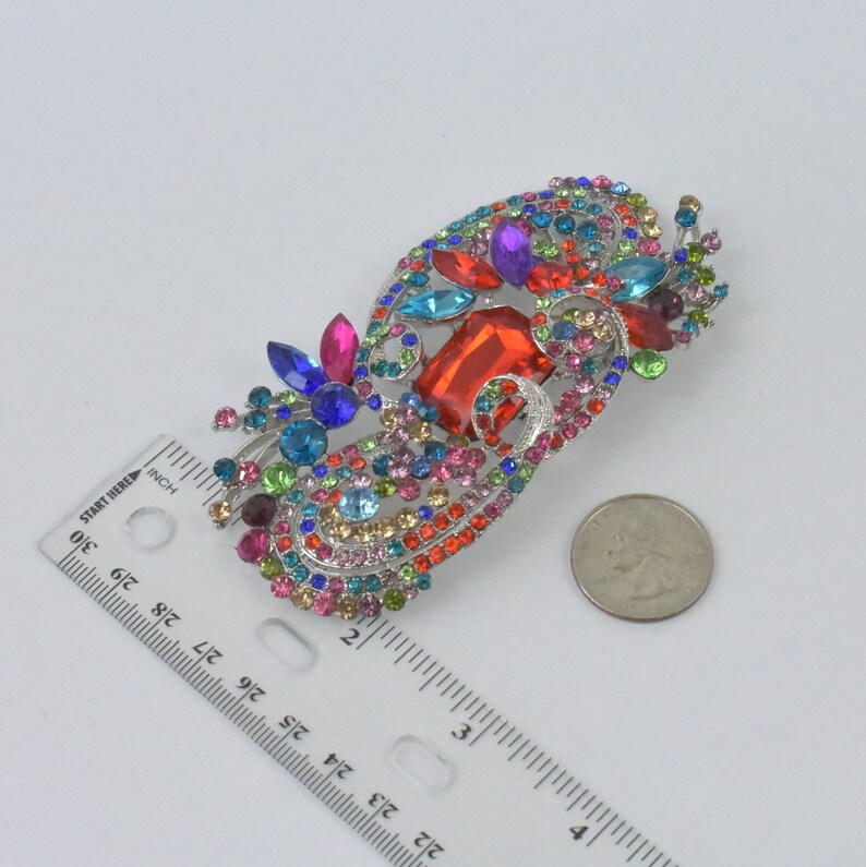 Multicolor Extra large Rhinestone Embellishment Brooch pin Brooch Brooch pin Rhinestone Brooch wedding Brooch Bouquet Diy Supply