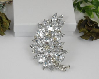 Rhinestone crystal Brooch - wedding brooch - Bridal brooch wedding cake accessories - clutch brooch pin - hat broach pin, evening dress pin