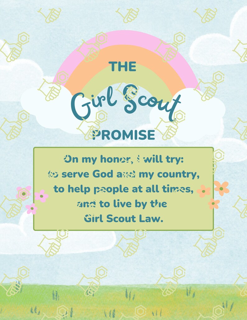 Girl Scout Promise and Law Printable - Digital Download - Etsy