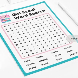 Girl Scout Word Search - Digital Download - Magic
