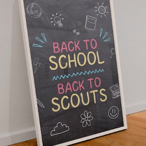 Girl Scout Back to Scouts - Chalkboard Look - Digital Download