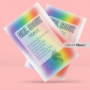 Girl Scout Promise and Law Rainbow Printable - Digital Download