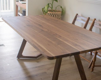 MidCentury Dining Table, Walnut Dining Room Table, Midcentury Modern Table on Walnut Legs, MidCentury Modern Walnut Table