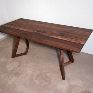 Solid Walnut Dining Table, Modern Wood Legs