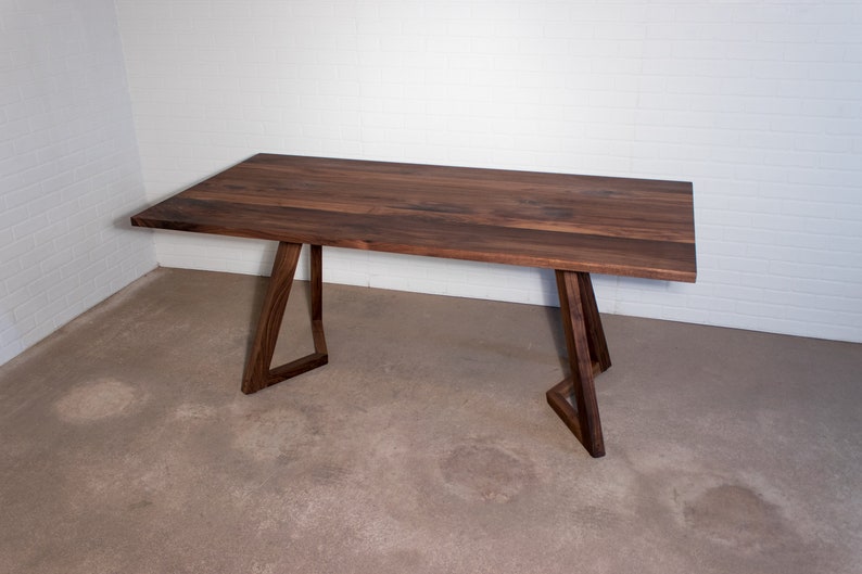Walnut Dinning Room Table on Wood Leg Wood Dining Table on Etsy