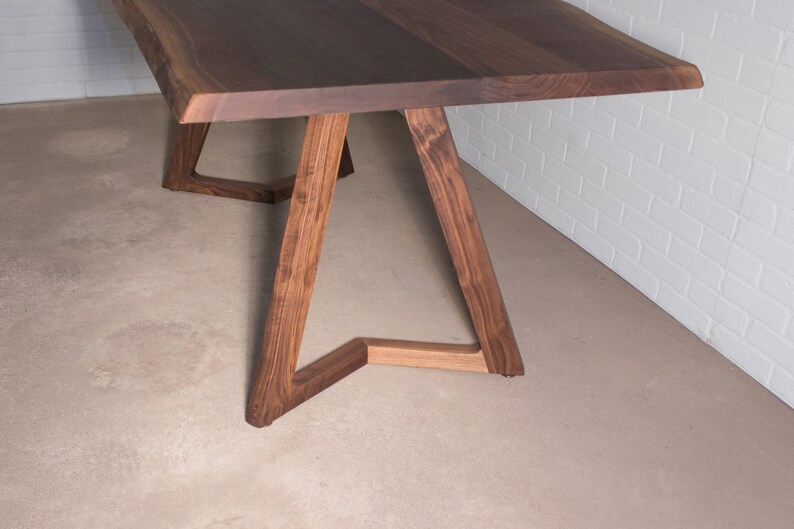 Live Edge Walnut Table Walnut Dining Table on Walnut Chevron Etsy