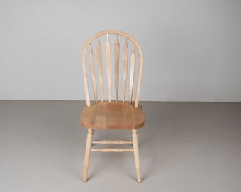 Maple Hoop Back Dining Chair, Modern Farmhouse Solid Wood Armchair