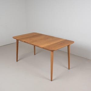 Mid Century Modern Dining Tables, Expandable Oak Table, Modern Wood Dining Table with Leaves, Extendable Dining Table, Table for 6-10
