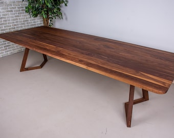 Custom Walnut Dining Table, 10 Foot Wood Table, Large