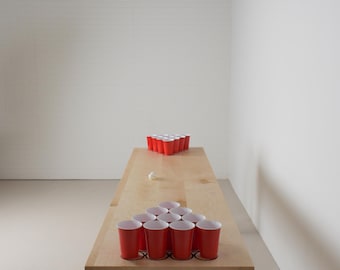 Custom Maple Beer Pong Table with Epoxy Cup Rings