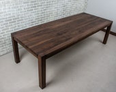 Large Dining Table, Dark Wood Parsons Table, Modern Parsons Table