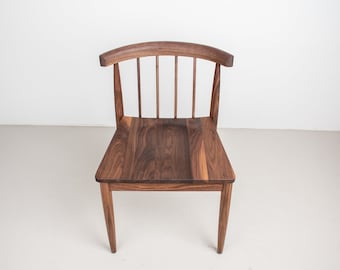Walnut Dining Room Chair, Mid Century Modern Dining Chair, Solid Wood Chair