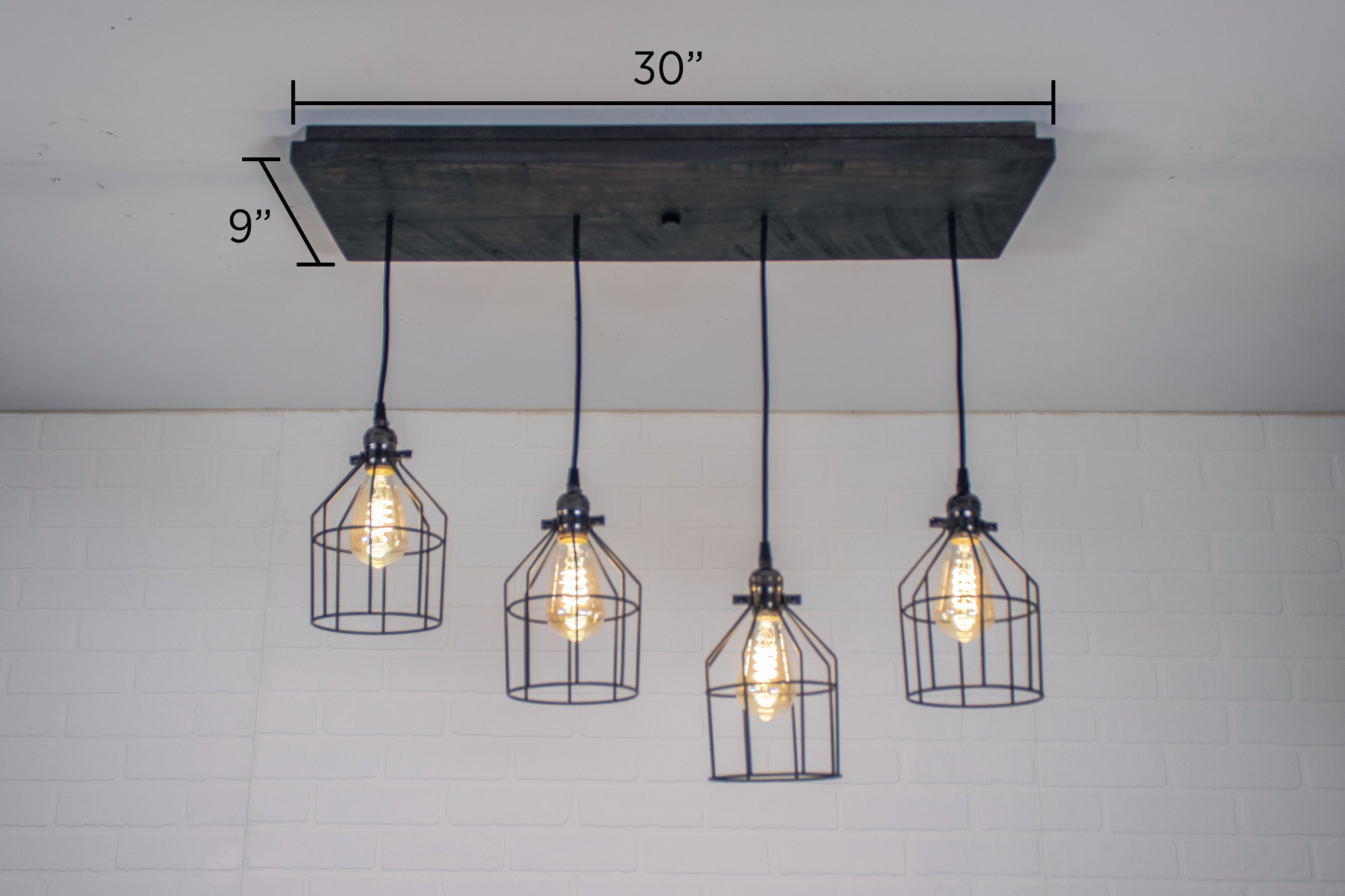 Kitchen Island Lighting 4 Pendant Farmhouse Plank Light Wood | Etsy