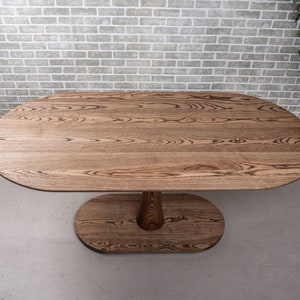 Oval Pedestal Kitchen Table, Oval Wood Dining Table, Racetrack Dining