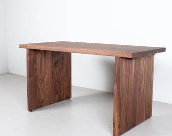Counter Height Walnut Dining Table on Panel Legs