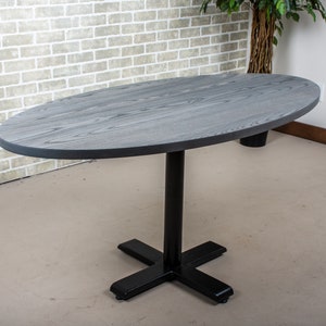 Dining Table for Modern Spaces, Oval Ash Wood Table, Pedestal Table for 2, Gray Oval Kitchen ...