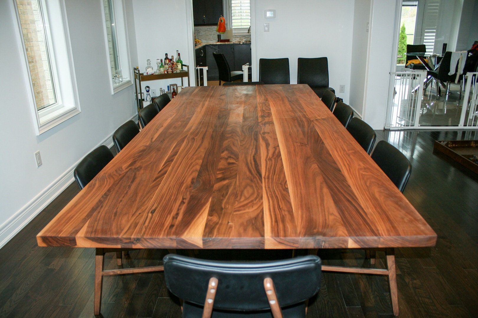 Walnut Dining Table Large Wood Dining Room Table Custom Walnut