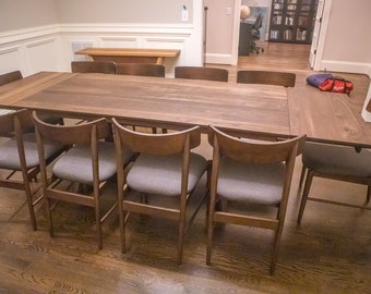 Modern Extendable Dining Table, Wood Extendable Dining Table, Wood Expandable Table, Custom Walnut Dining Tables, Extendable Wood Table