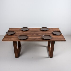 Modern Solid Walnut Dining Table With Square Wood Legs - Handcrafted ...