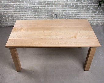Wood Extendable Dining Table, Expandable Parsons Table, 6 to 10 Seat Extendable Table, Extending Dining Table, Maple Dining Table Extendable