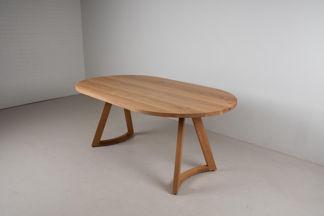 Oval Oak Dining Table, Natural Finish, Solid Wood Kitchen Table - Etsy