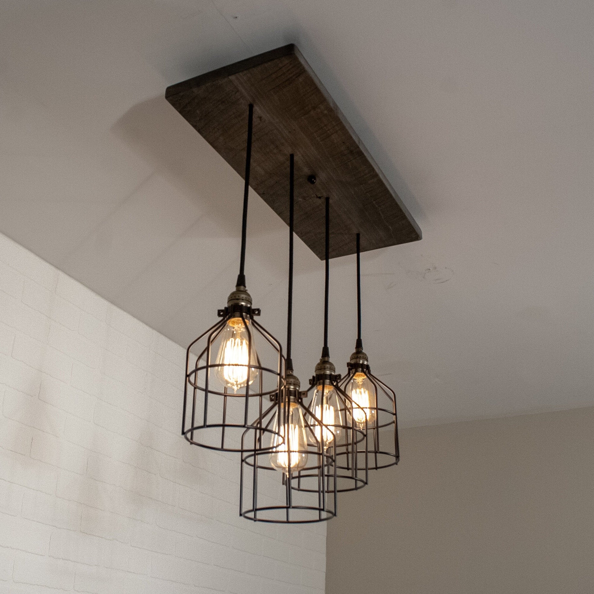 Wood Kitchen Island Pendant Light 4 Pendant Wood Edison Etsy