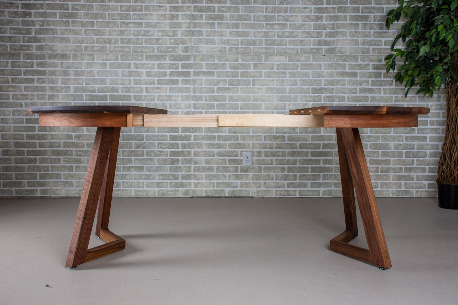 Round Extending Dining Table Walnut Extendable Kitchen Table Etsy