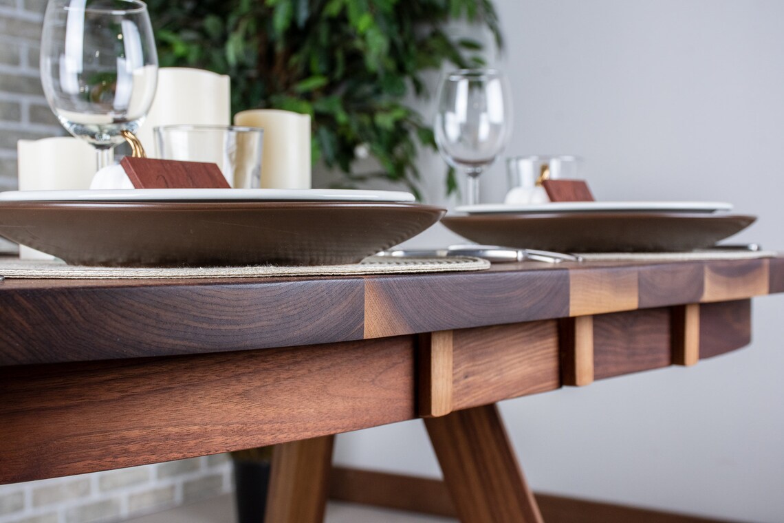 Small Kitchen Table Extendable Walnut Kitchen Dining Table Etsy