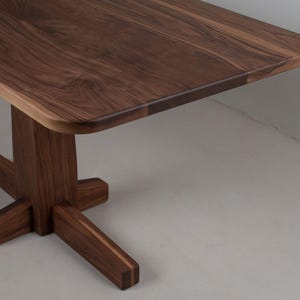 Walnut Pedestal Table, Rectangle Banquette Table, Small Wood Table for ...