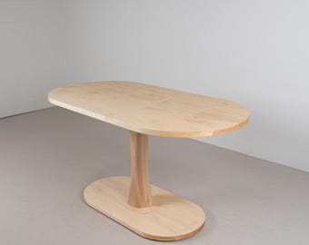 Small Oval Maple Kitchen Table, Minimalist Design