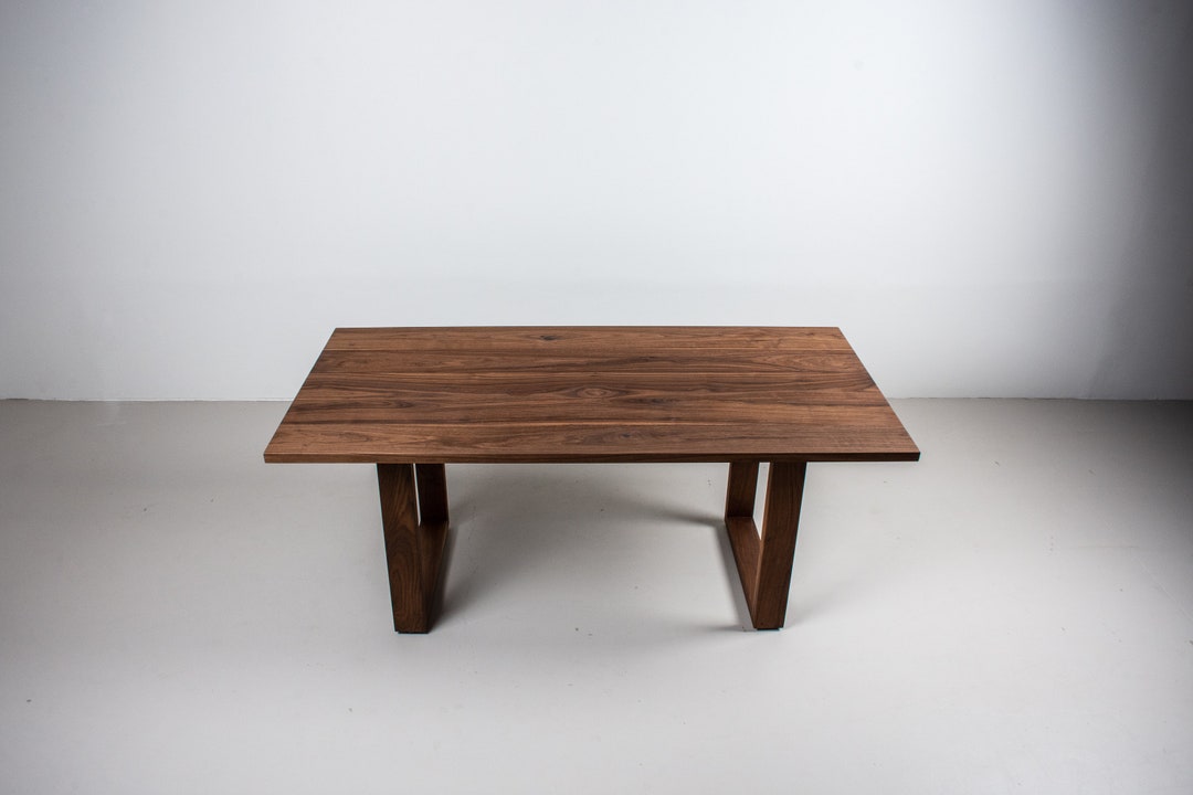Walnut Table on Wood Table Legs, Black Walnut Dining Table, Modern Wood