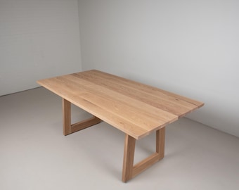 White Oak Dining Table, Custom Oak Kitchen Table, Modern Oak Table, Oak Table Top, Oak Dining Room Tables, Solid Oak Dining Table