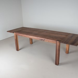 Extendable Rustic Dining Table, Walnut Farmhouse Kitchen Table , Farmhouse Wood Extension Table, Expandable Farm Tables