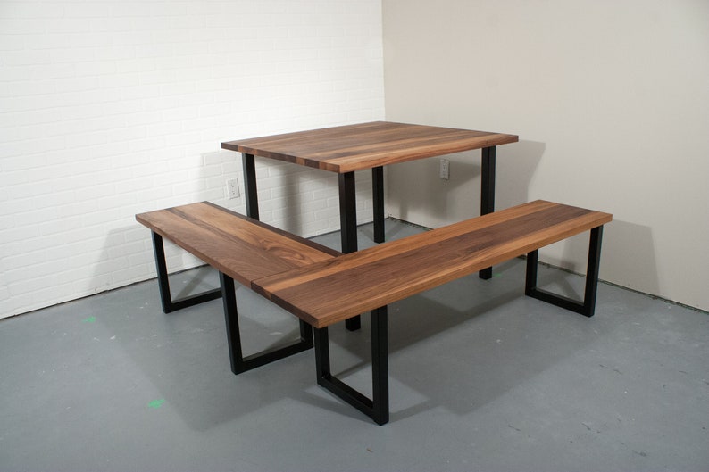 Walnut Dining Table And Bench Set