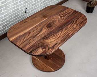 Small Walnut Table, Walnut Kitchen Table, Wooden Table for Small Spaces