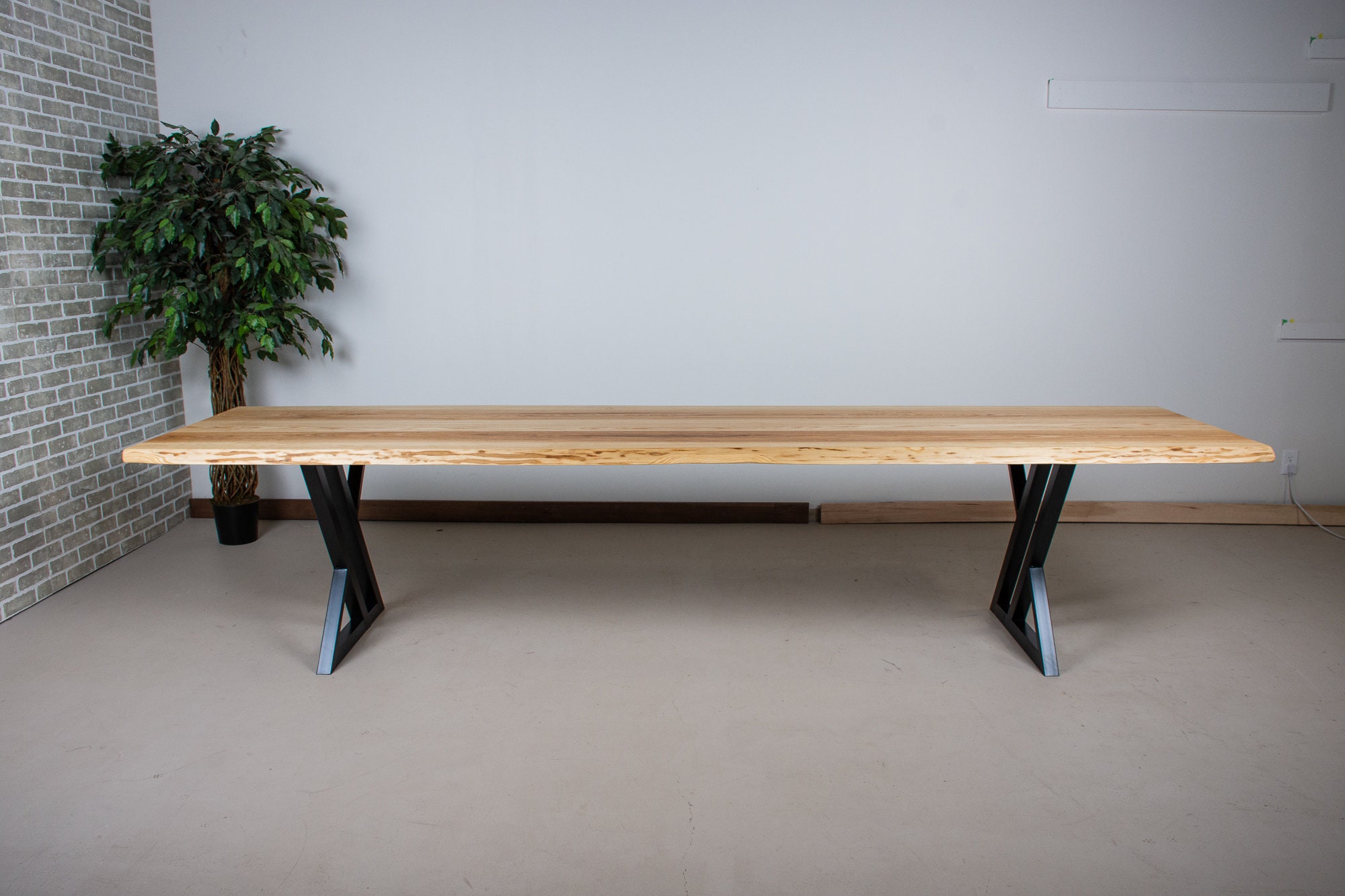 Large Live Edge Ash Dining Table Long Wooden Dining Table - Etsy