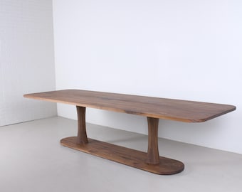 Narrow Double Pedestal Dining Table, 10 Foot Table Built to Order