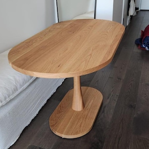 Narrow Oval Kitchen Table, Oval Oak Pedestal Table, Small Wood Dinning Tables, Wood Table for a ...