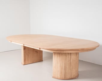 Large Round Extendable Table, Custom Maple Dining Table