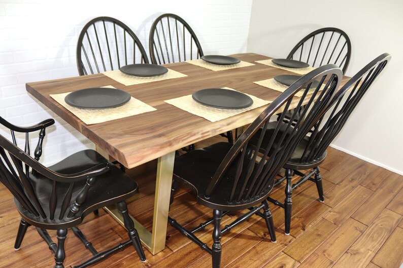 Modern Farmhouse Kitchen Table Live Edge Walnut Dining Table Etsy