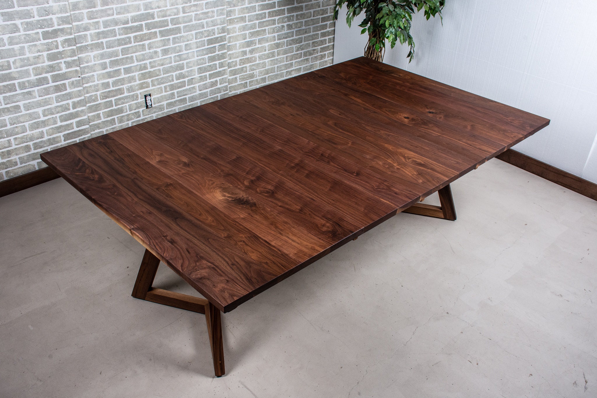 walnut square glass extendable dining table