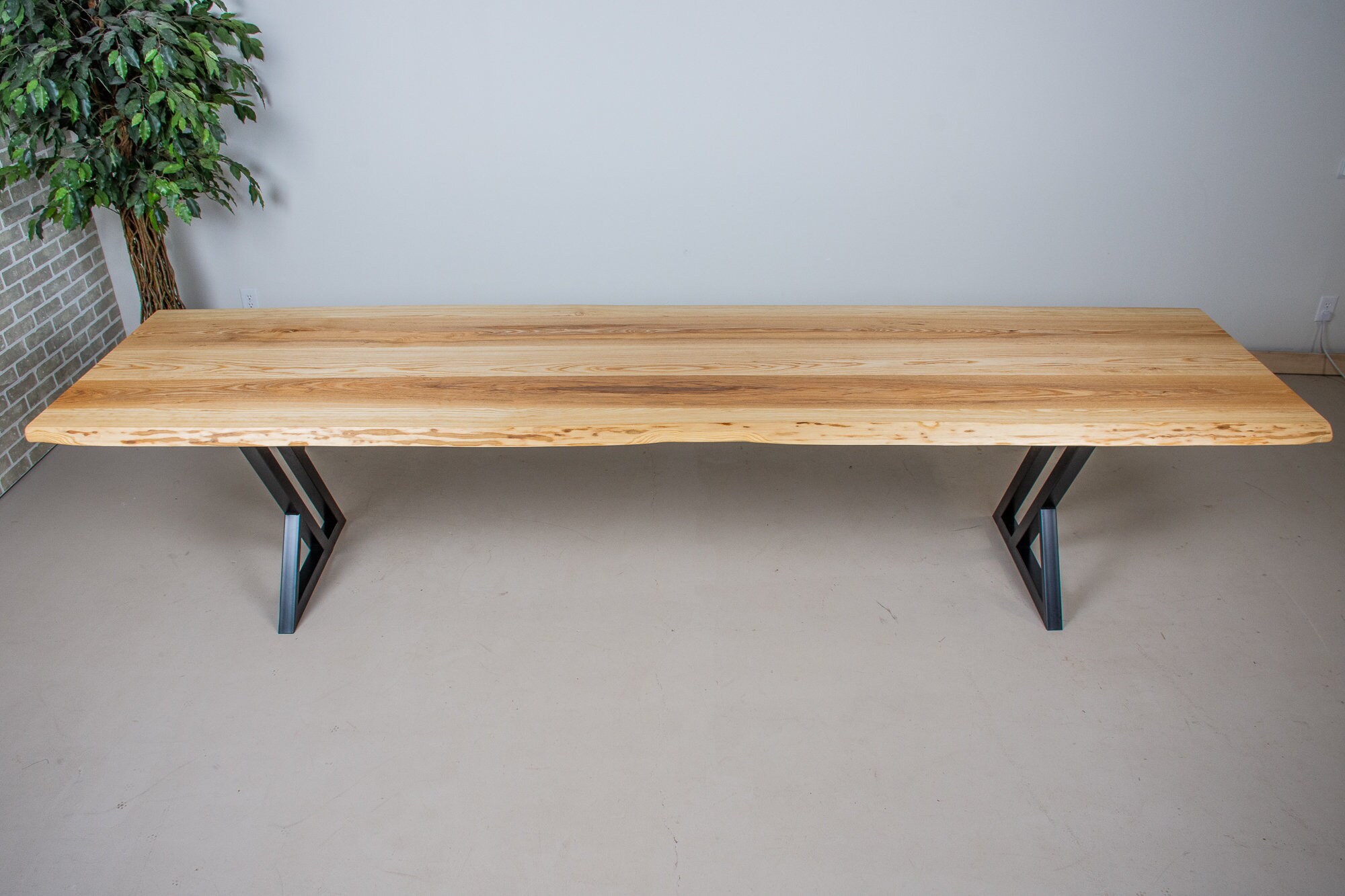 Large Live Edge Ash Dining Table Long Wooden Dining Table - Etsy