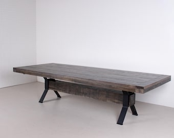 Large Farmhouse Kitchen Table, 10 Foot Rustic Maple Dining Table