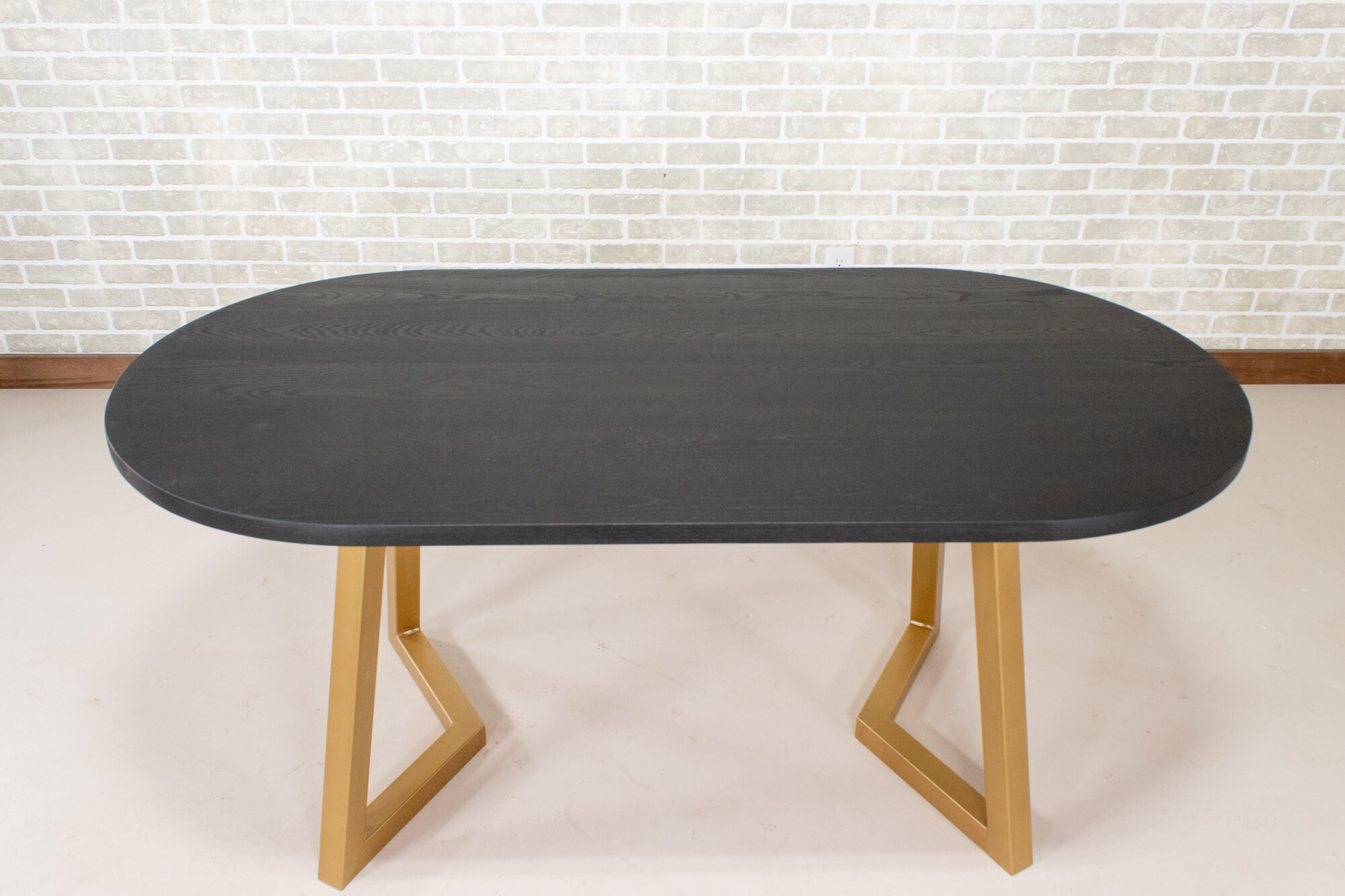 Solid Wood Oval Dining Table Black Wood Dining Table - Etsy