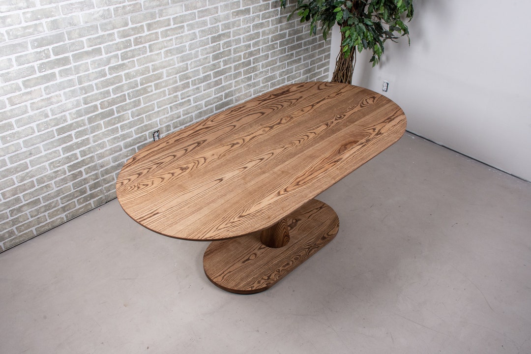 Oval Pedestal Kitchen Table, Oval Wood Dining Table, Racetrack Dining