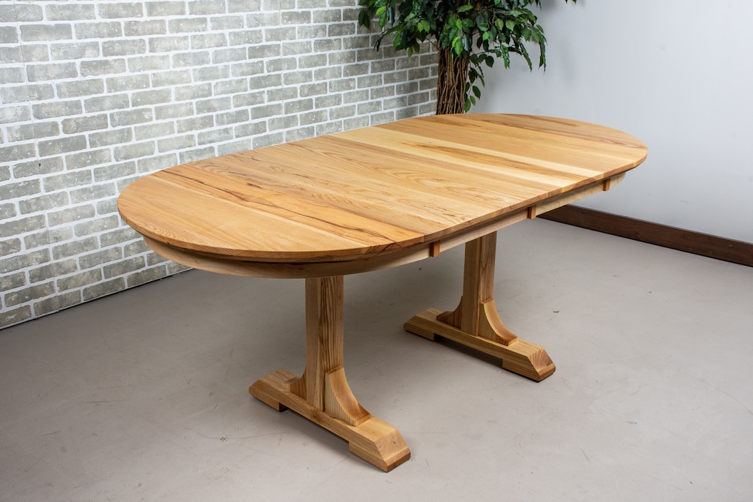 Oval Dining Table Extendable, Expandable Dining Room Table, Wood Table With Leaves, Expandable