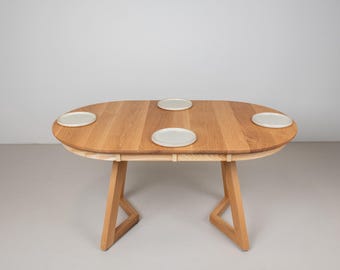 Natural Oak Oval Extendable Dining Table